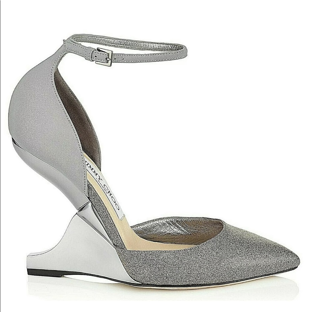 Jimmy Choo Kade techno glitter wedges